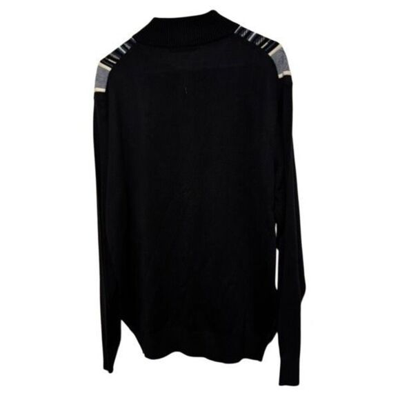 Stacy Adams Size Large Men’s Blue Striped Zipper Sweater - Picture 3 of 3